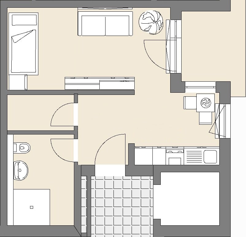 Grundriss der Wohnung 10 in Bad Arolsen mit Balkon